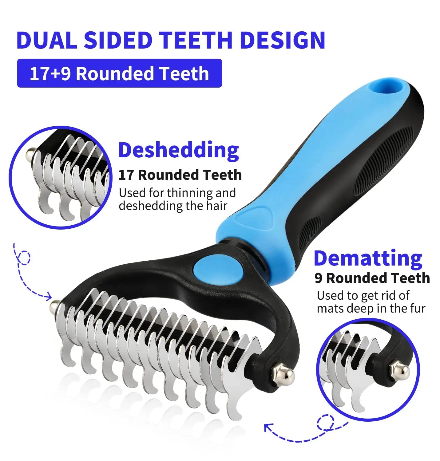 Professional Pet Deshedding Brush and Grooming Comb