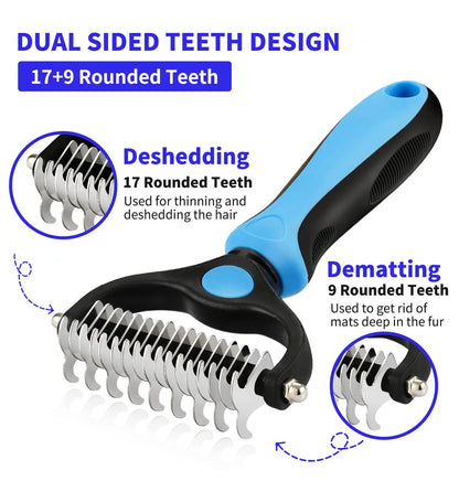 Professional Pet Deshedding Brush and Grooming Comb